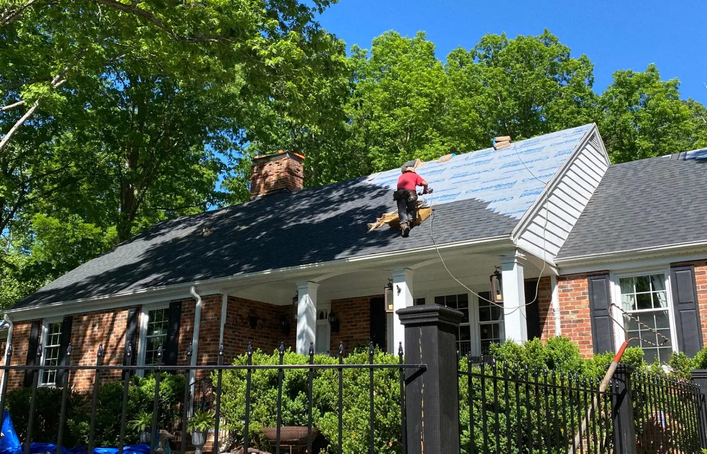 roofers doing an asphalt shingle roof installation high point nc